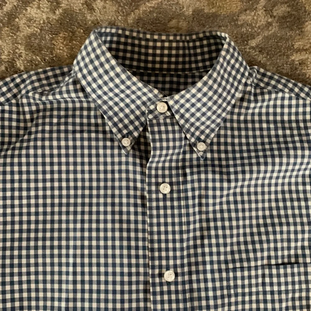 Jos A Bank Blue Plaid Button Down Shirt Tailored Fit Medium - Picture 3 of 6